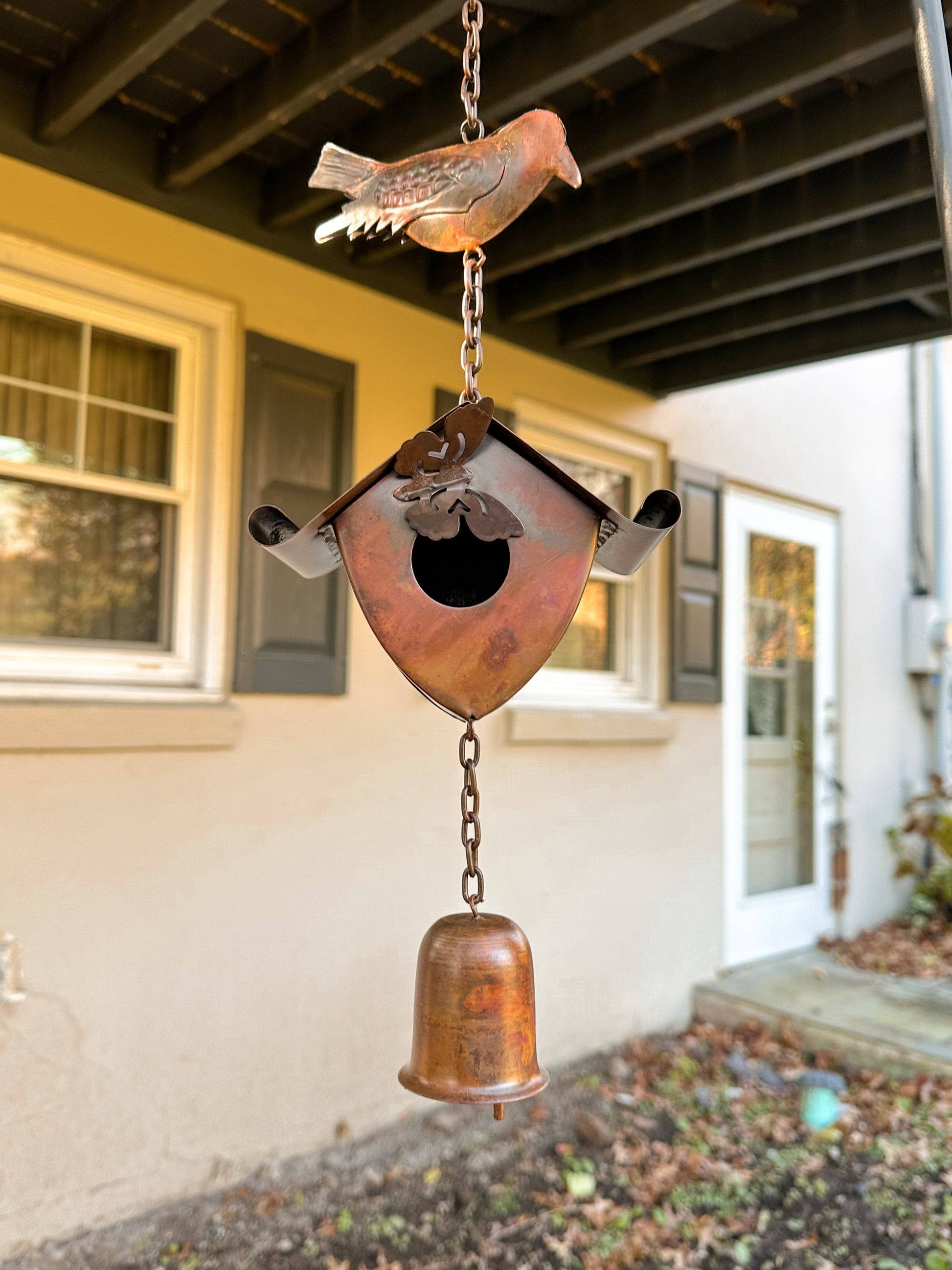 Happy Gardens - Bird, Birdhouse and Bell Hanging Ornament