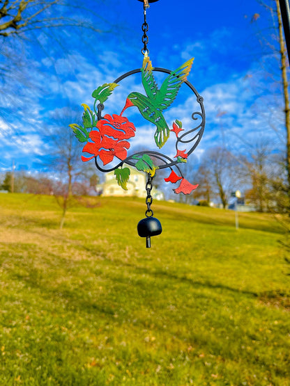 Happy Gardens - Hummingbird and Lily Multicolor Ornament 
