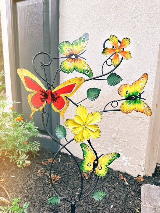 Happy Gardens - Butterflies and Flowers Multicolor Garden Stake