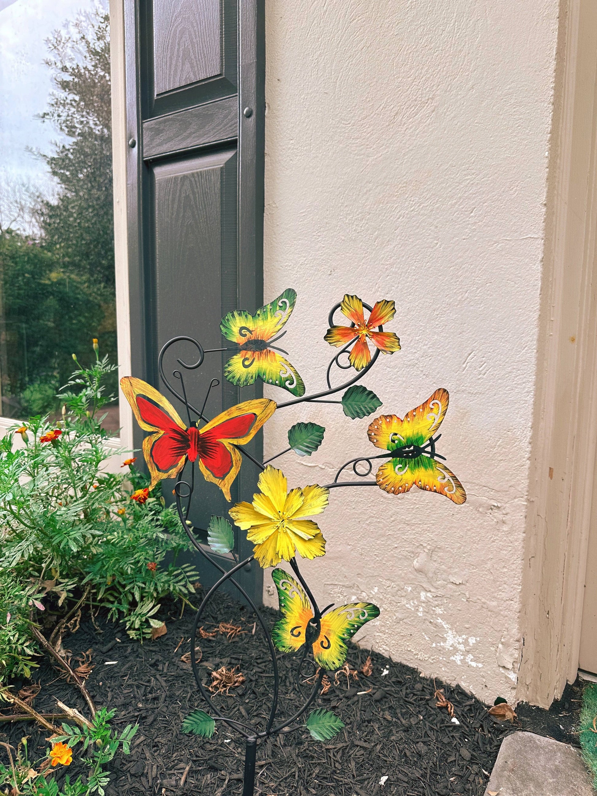 Happy Gardens - Butterflies and Flowers Multicolor Garden Stake