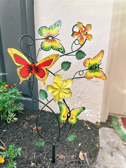 Happy Gardens - Butterflies and Flowers Multicolor Garden Stake