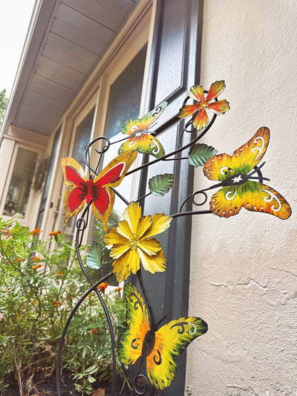 Happy Gardens - Butterflies and Flowers Multicolor Garden Stake