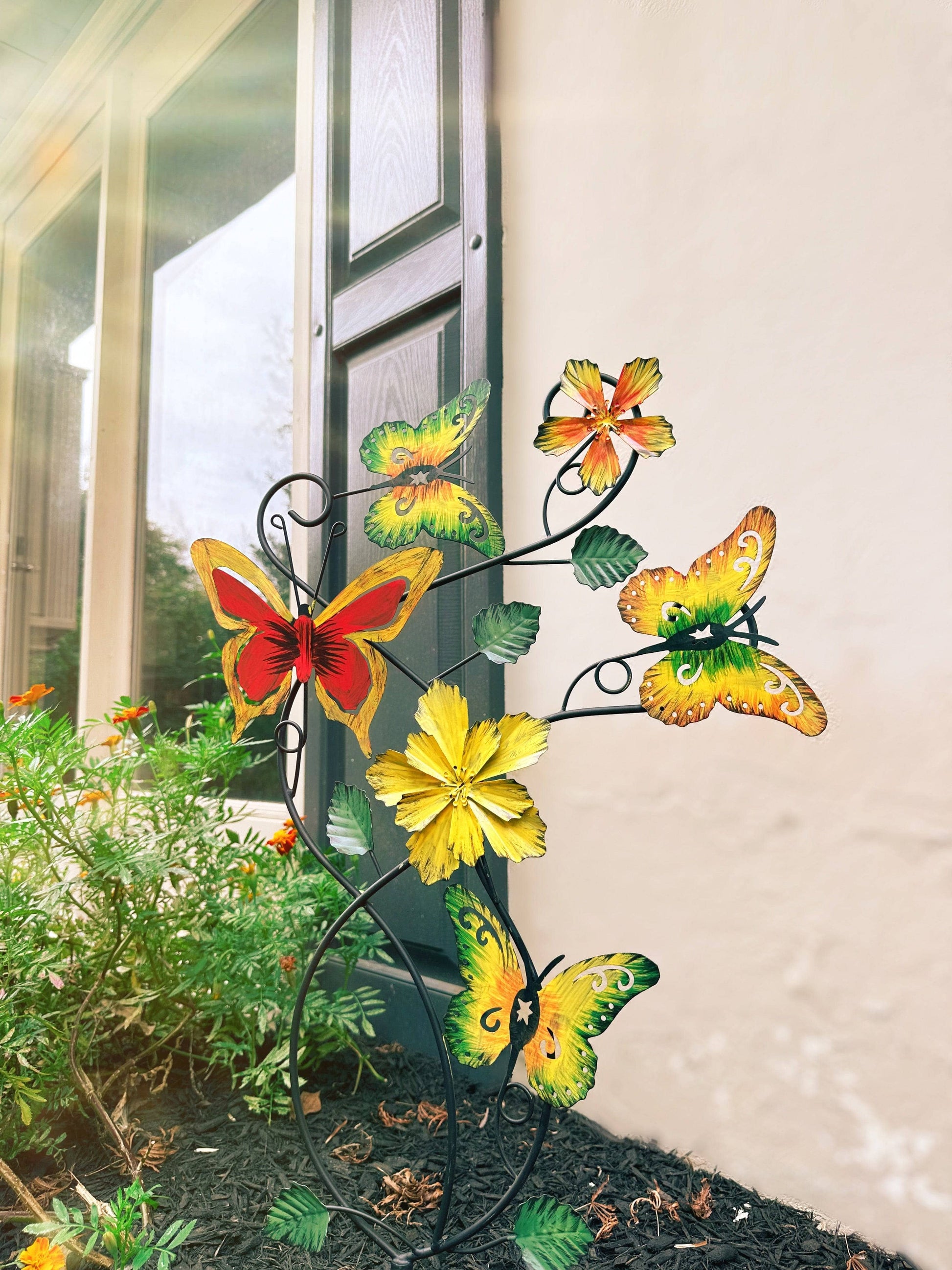 Happy Gardens - Butterflies and Flowers Multicolor Garden Stake