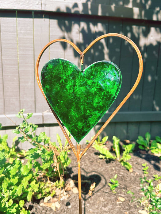 Happy Gardens - Green Heart Disc Garden Stake