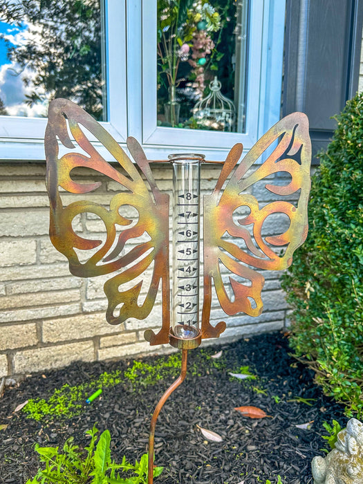 Openwork Butterfly Rain Gauge - Happy Gardens
