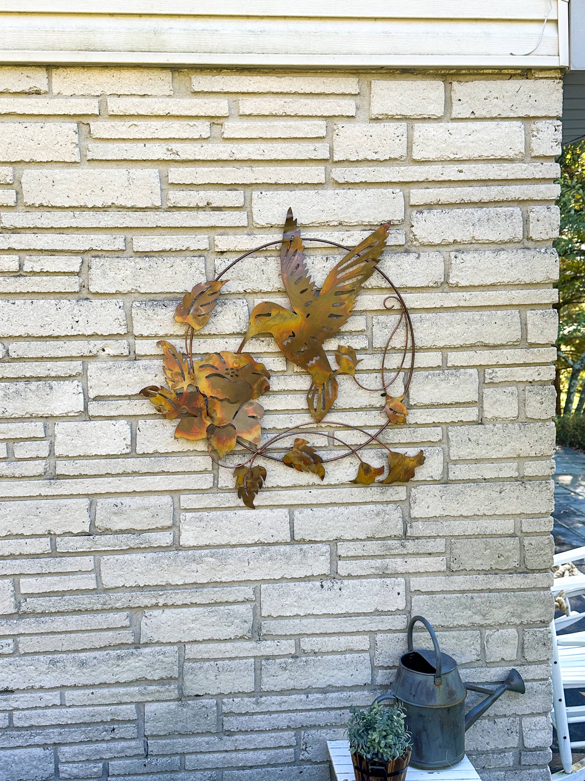 Happy Gardens - Hummingbird and Lily Wall Hanging, 16"
