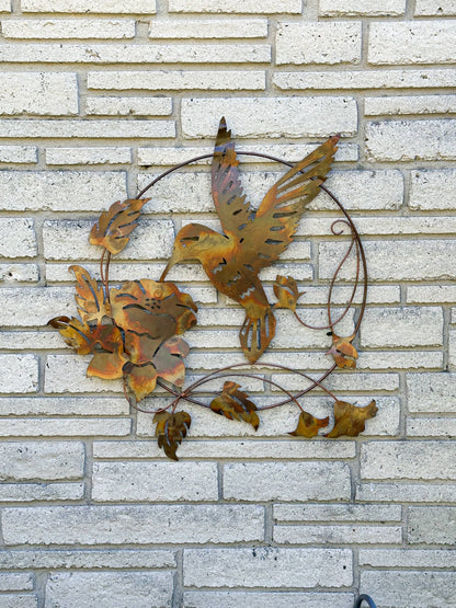 Happy Gardens - Hummingbird and Lily Wall Hanging, 16"