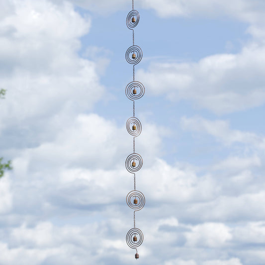 Circle Spiral Flamed Rain Chain - Happy Gardens