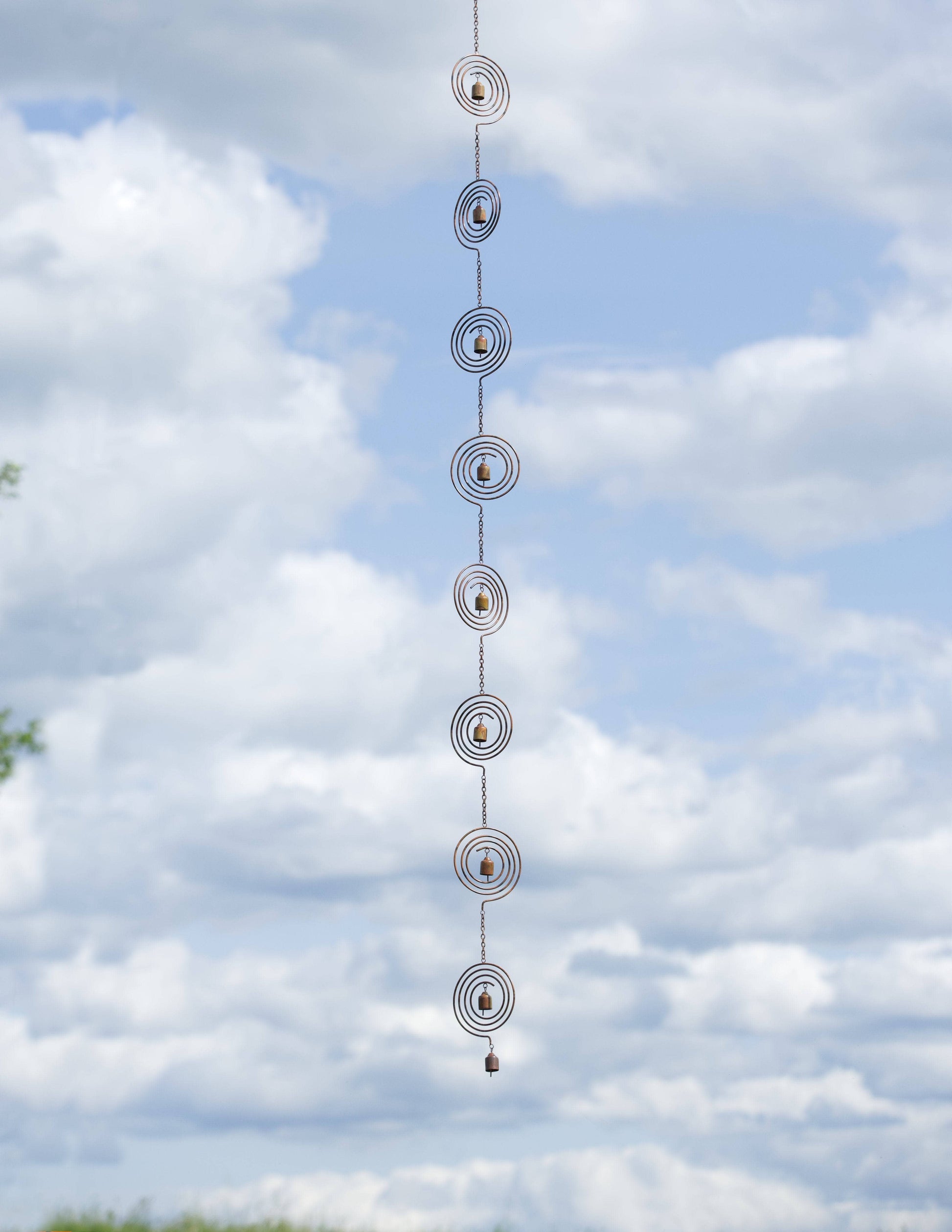 Circle Spiral Flamed Rain Chain - Happy Gardens