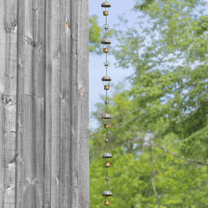 Hot Air Balloon Floral Rain Chain - Happy Gardens