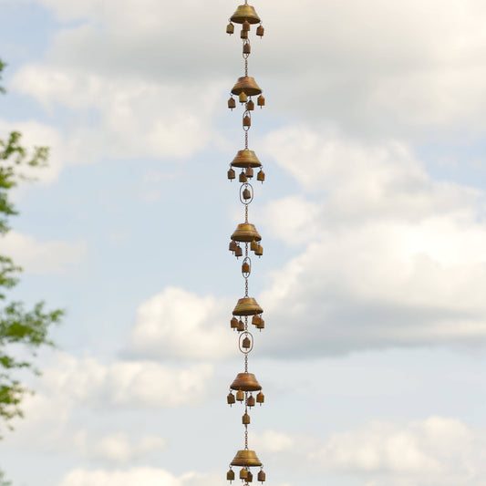 Multiple Bells Flamed Rain Chain - Happy Gardens