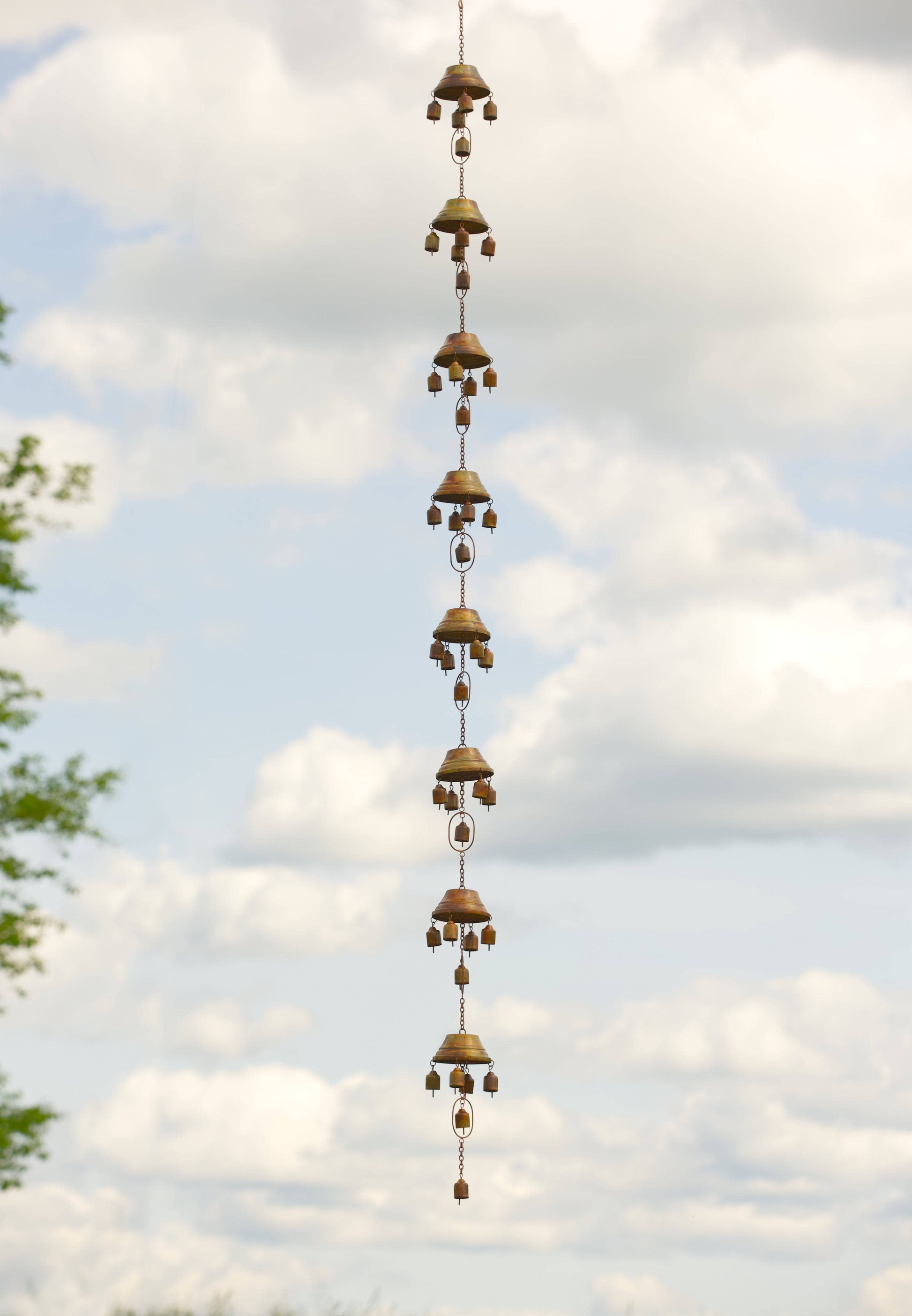 Multiple Bells Flamed Rain Chain - Happy Gardens