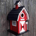 Happy Gardens - Little Red Barn Bird House Cropped View