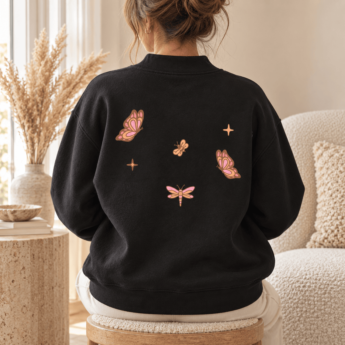 Whimsical Gangster Essential Fleece Mock-Neck Crew Sweatshirt