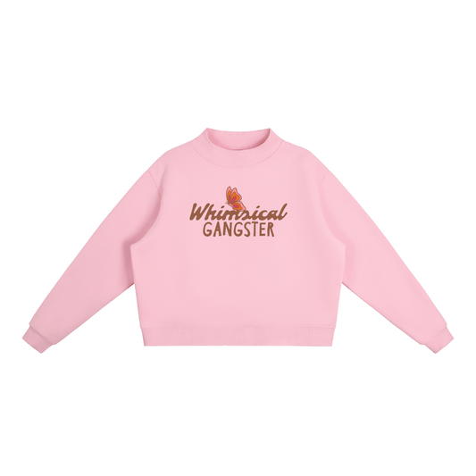 Whimsical Gangster Essential Fleece Mock-Neck Crew Sweatshirt