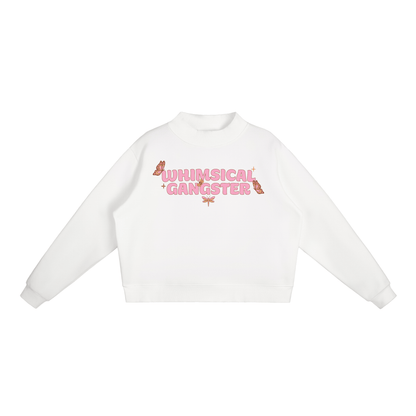 Whimsical Gangster Essential Fleece Mock-Neck Crew Sweatshirt