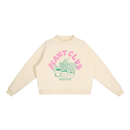 Plant Club Essential Fleece Mock-Neck Crew Sweatshirt