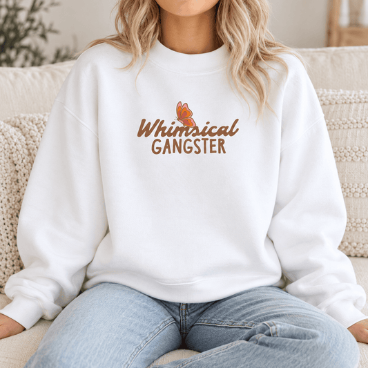Whimsical Gangster Essential Fleece Mock-Neck Crew Sweatshirt