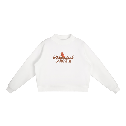Whimsical Gangster Essential Fleece Mock-Neck Crew Sweatshirt
