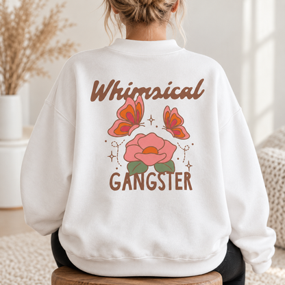 Whimsical Gangster Essential Fleece Mock-Neck Crew Sweatshirt