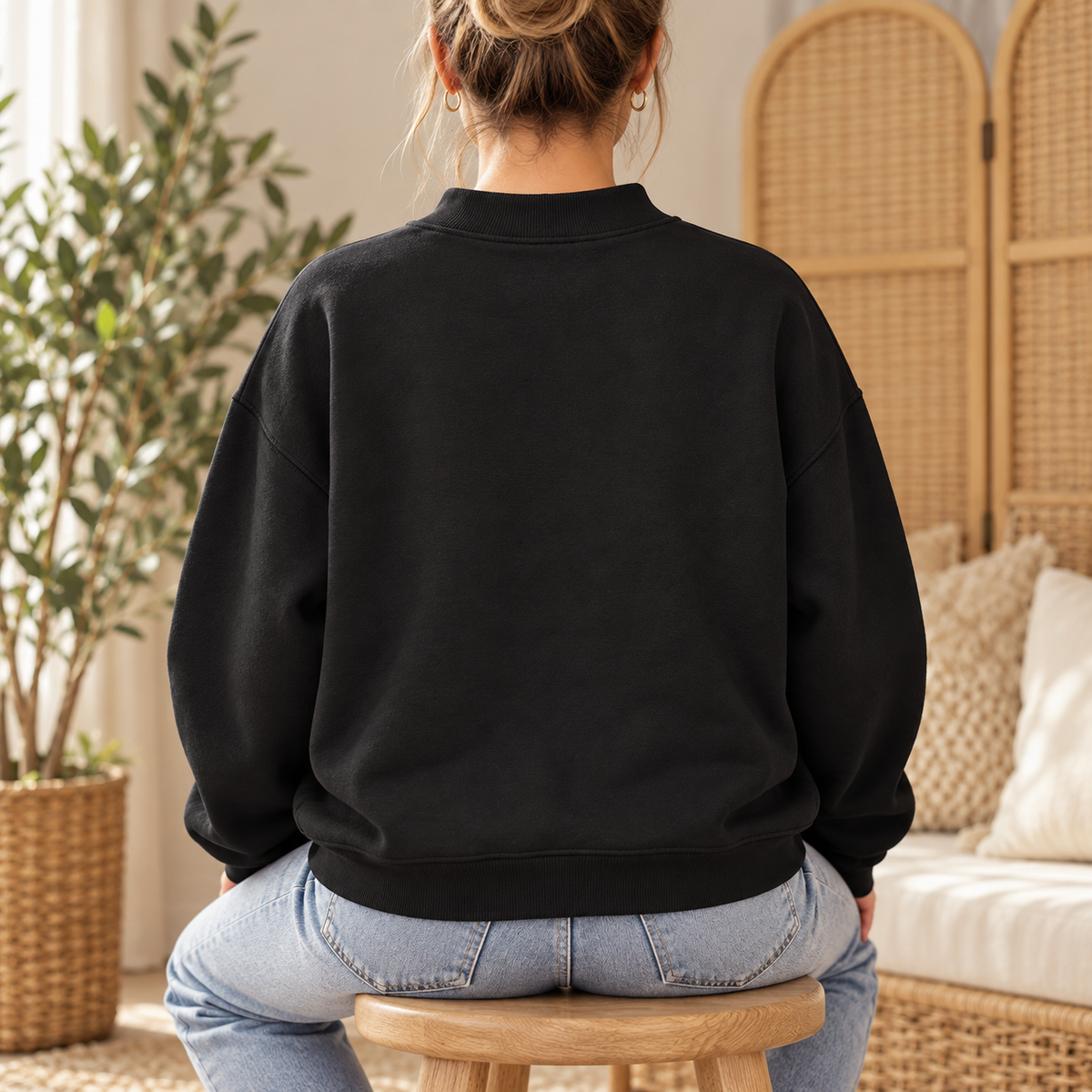 Plant Club - Essential Fleece Mock-Neck Crew Sweatshirt