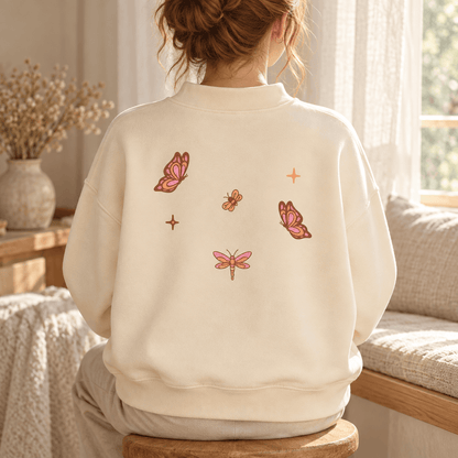 Whimsical Gangster Essential Fleece Mock-Neck Crew Sweatshirt