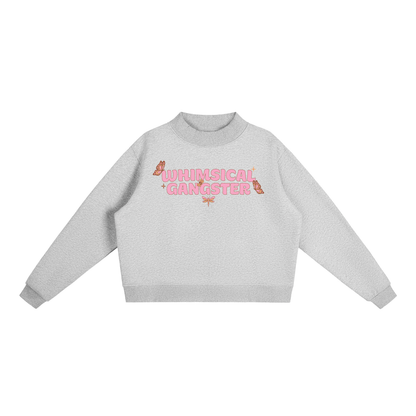 Whimsical Gangster Essential Fleece Mock-Neck Crew Sweatshirt