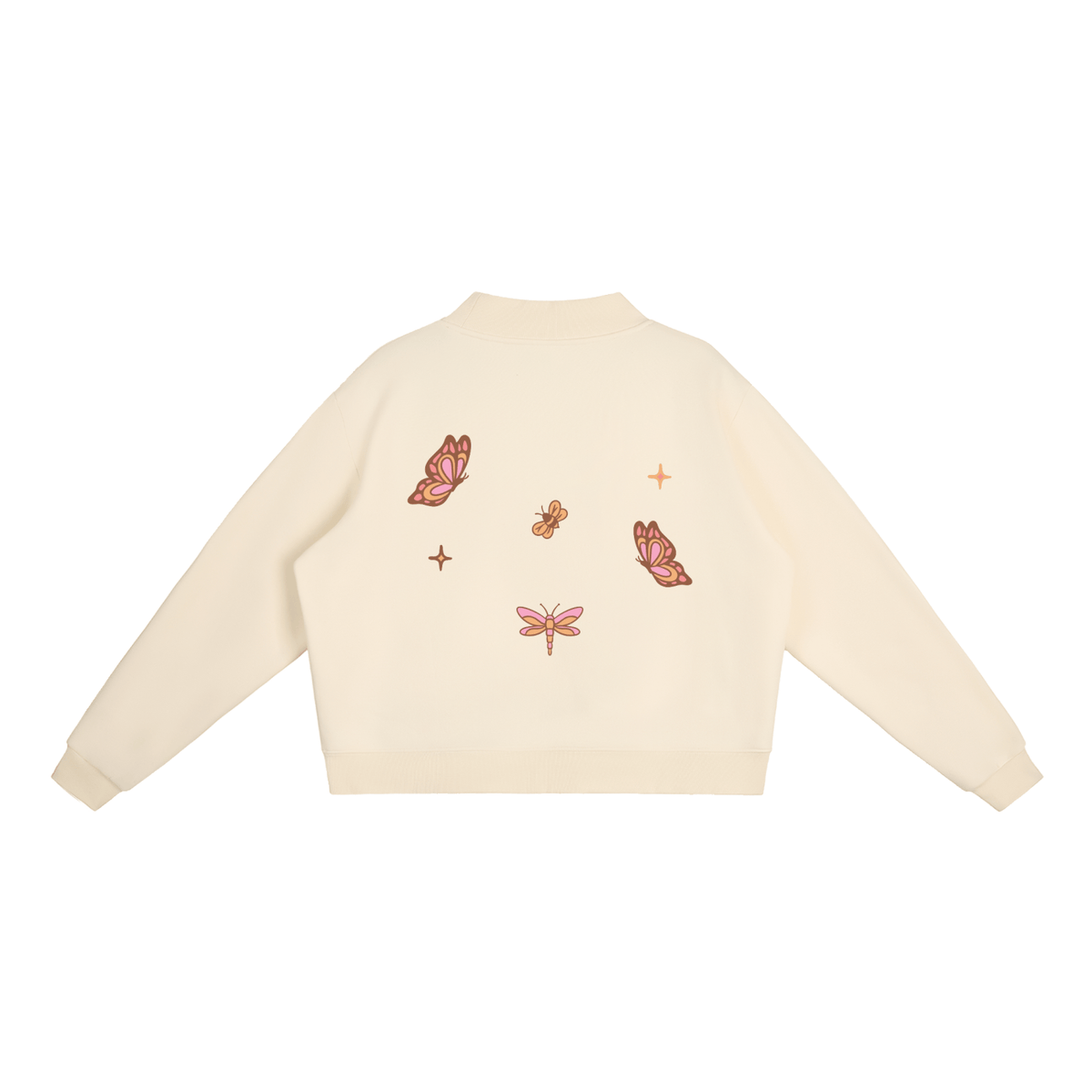 Whimsical Gangster Essential Fleece Mock-Neck Crew Sweatshirt