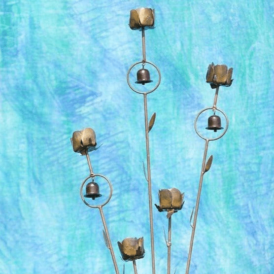 Garden Stake - Flamed Roses