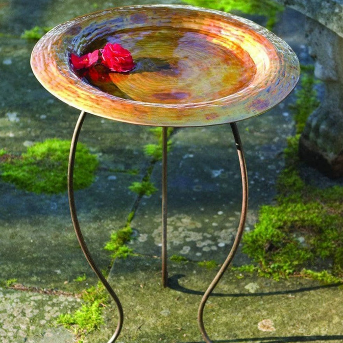 Happy Gardens - Golden Copper Round Bird Bath