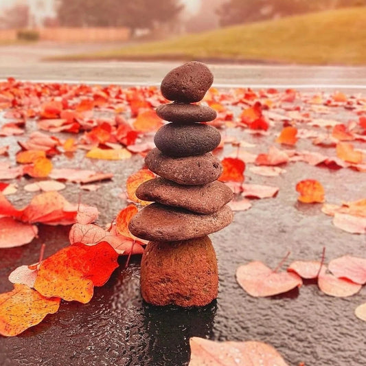 Happy Gardens - 7 Stone Cairn Garden Statue