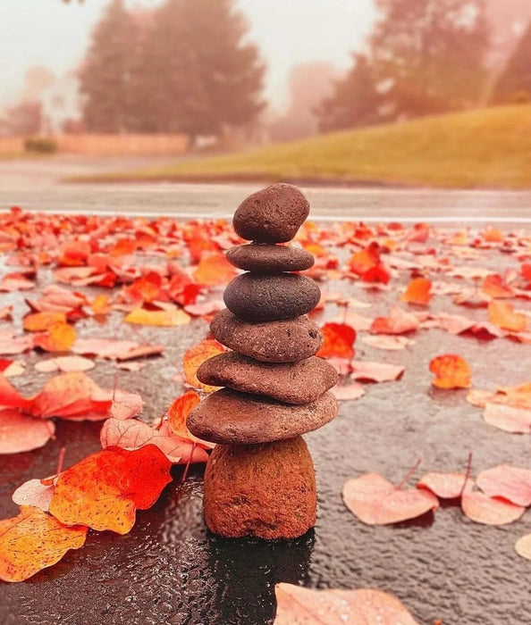 Happy Gardens - 7 Stone Cairn Garden Statue