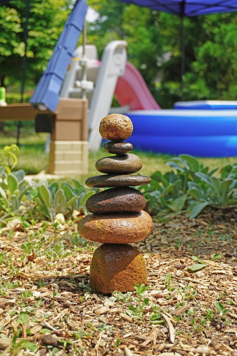 Happy Gardens - 7 Stone Cairn Garden Statue