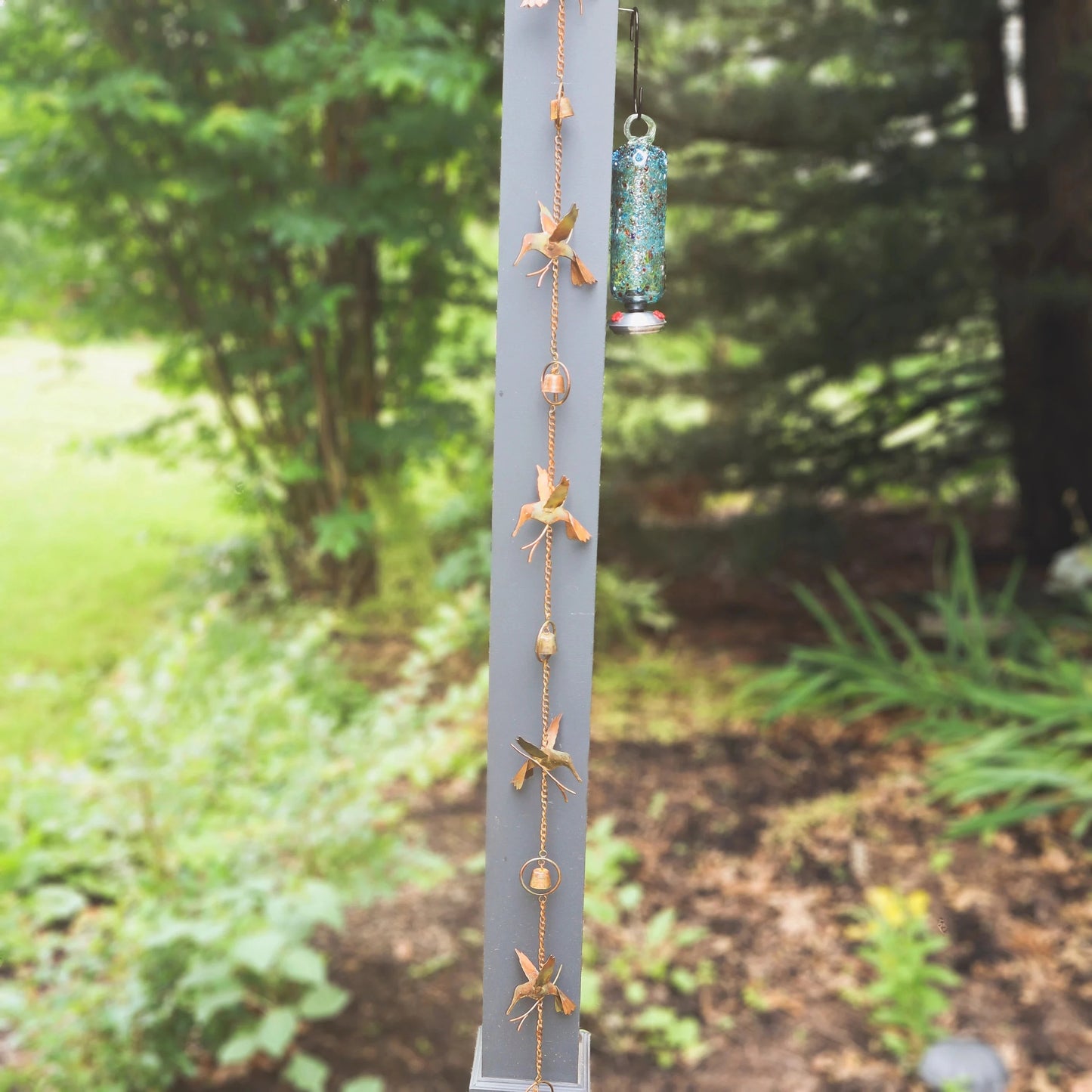 Happy Gardens - Hummingbirds and Bells Rain Chain