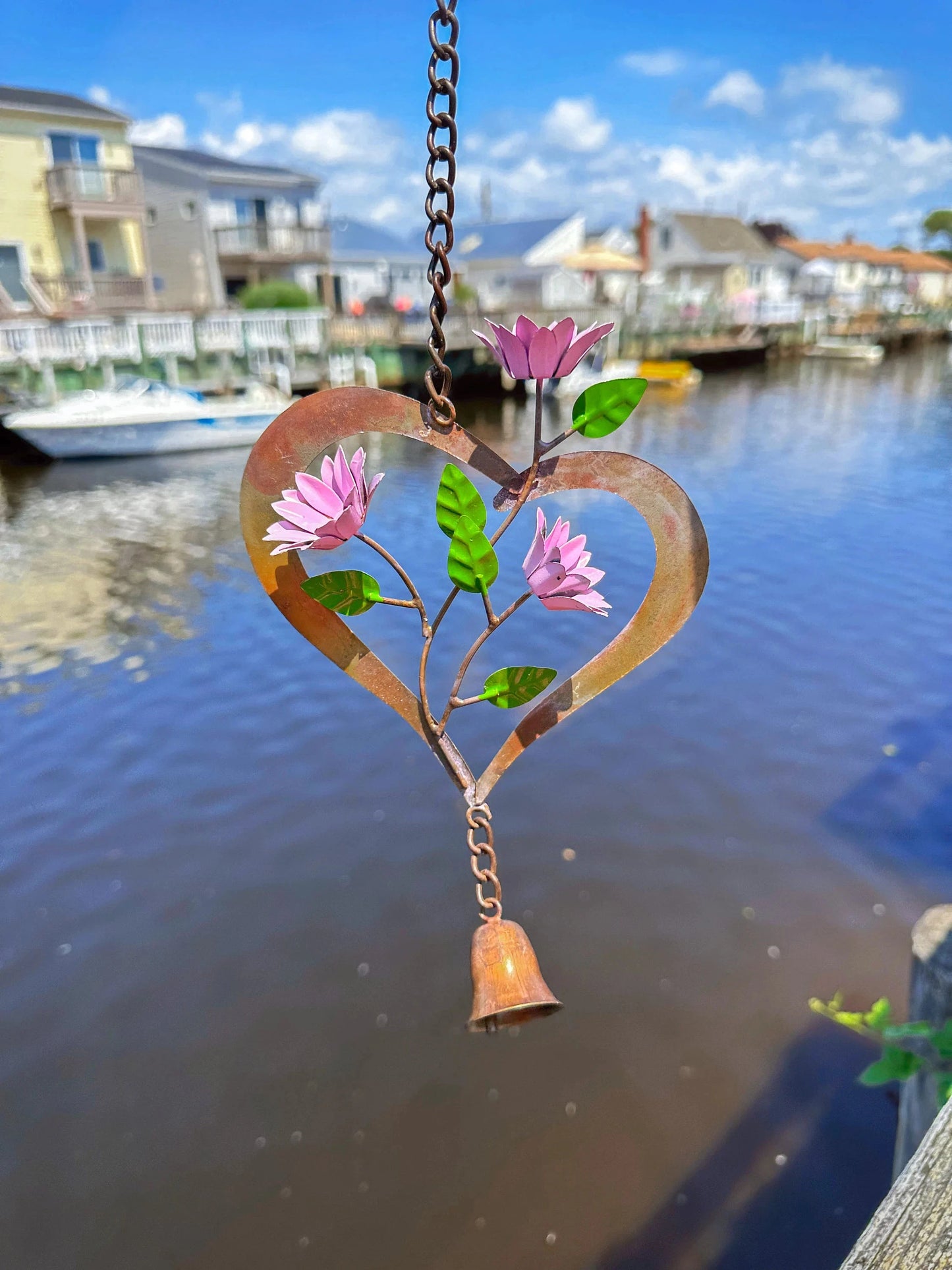 Flowers On Heart Hanging Ornament - Happy Gardens
