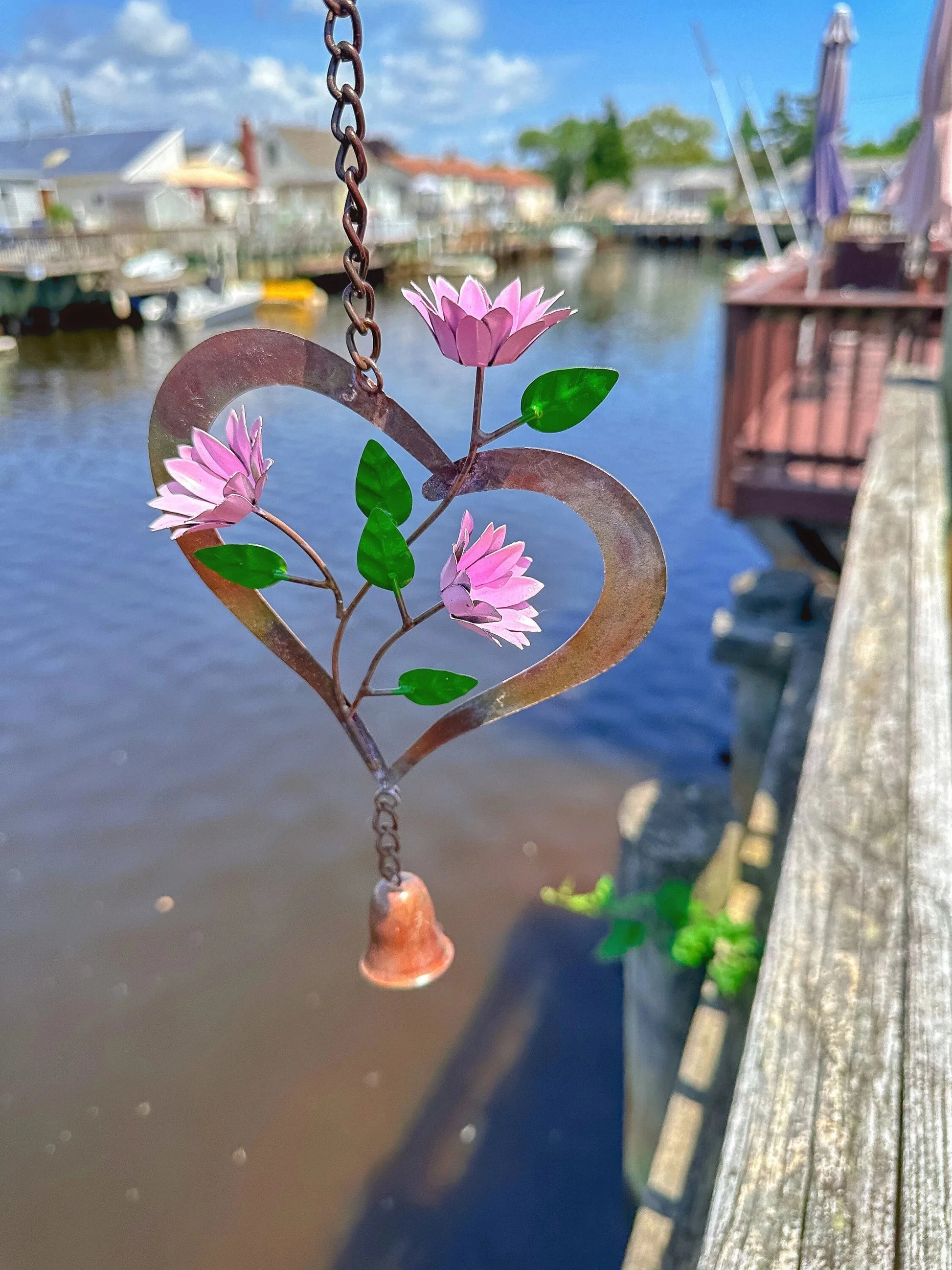 Flowers On Heart Hanging Ornament - Happy Gardens
