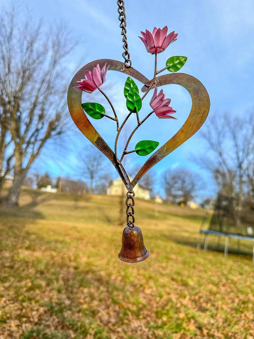 Flowers On Heart Hanging Ornament - Happy Gardens