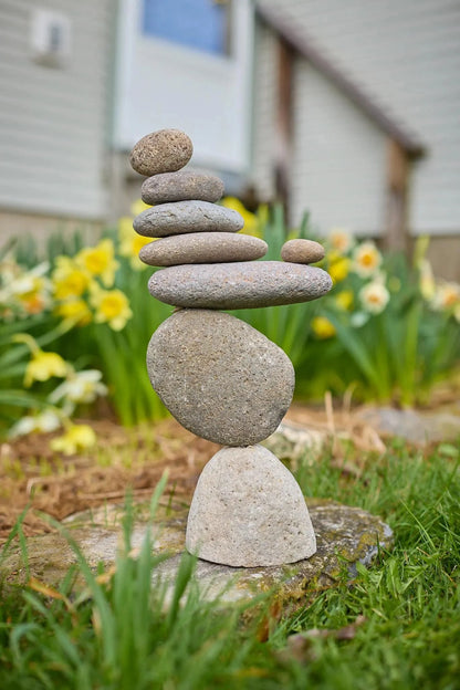 Happy Gardens - 8 Stone Cairn Garden Statue