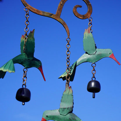 Hanging Hummingbird Wind Chime - Happy Gardens