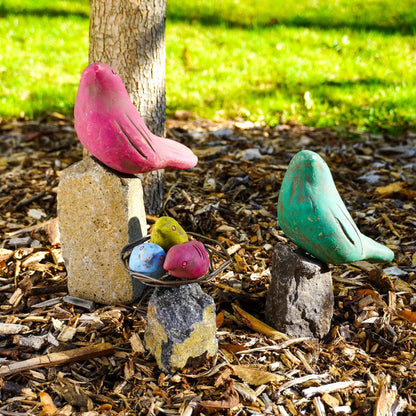 Happy Gardens - Birds on Rocks Garden Statue