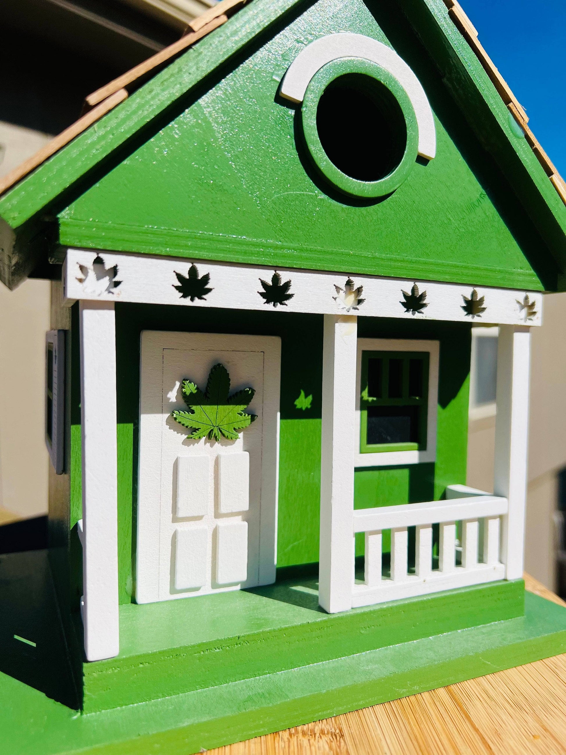 Cannabis Cottage Birdhouse - Happy Gardens