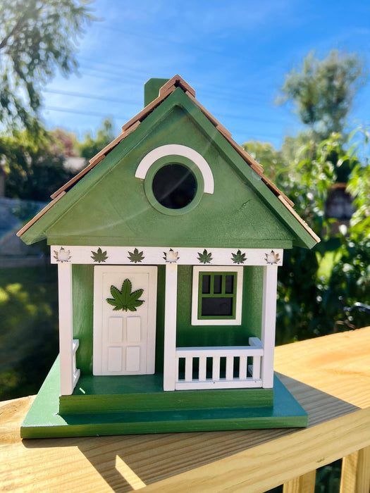 Cannabis Cottage Birdhouse - Happy Gardens