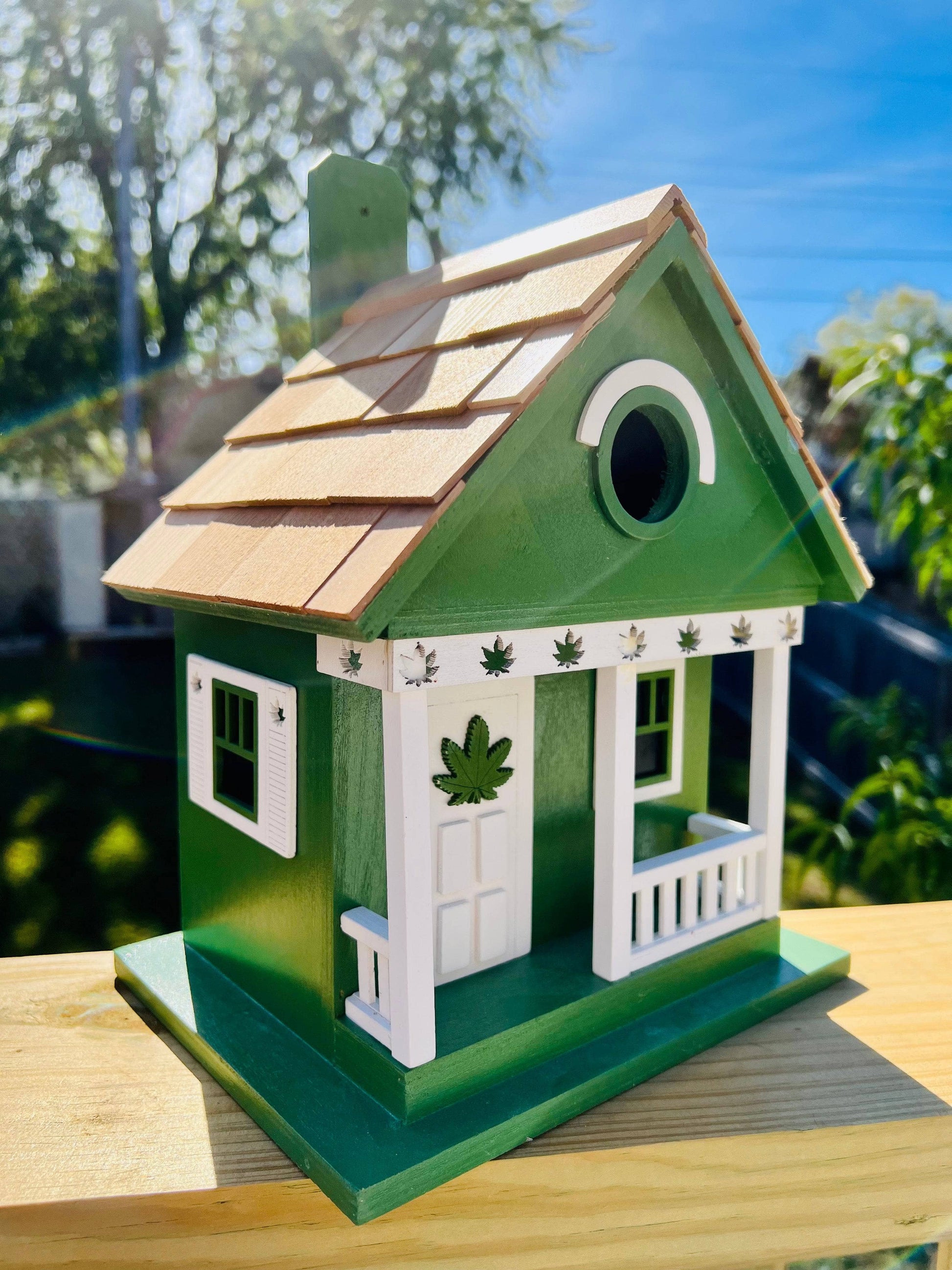 Cannabis Cottage Birdhouse - Happy Gardens