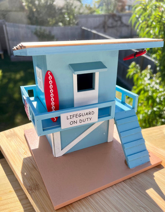 Santa Monica Lifeguard Shack Birdhouse - Happy Gardens