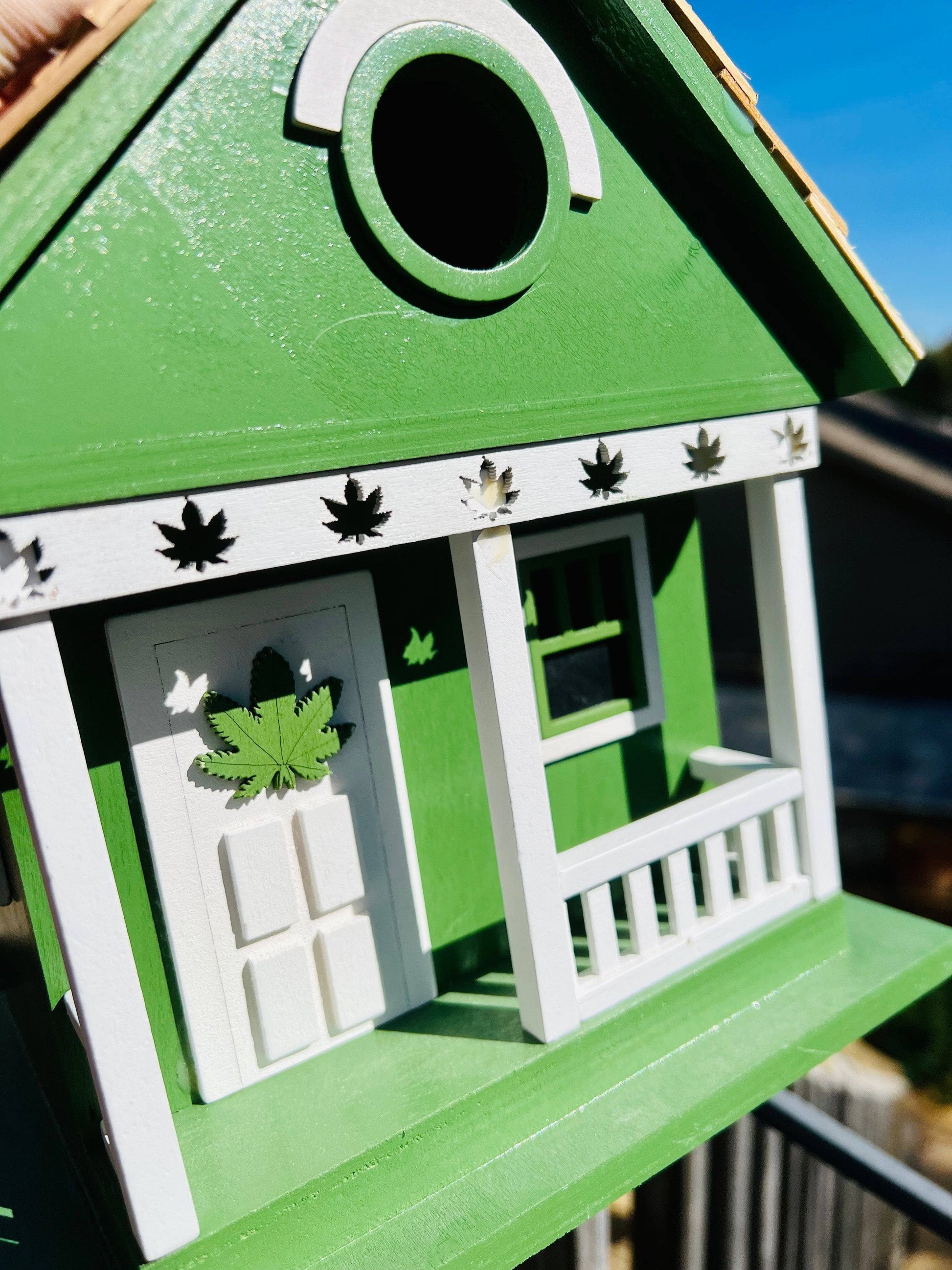 Cannabis Cottage Birdhouse - Happy Gardens