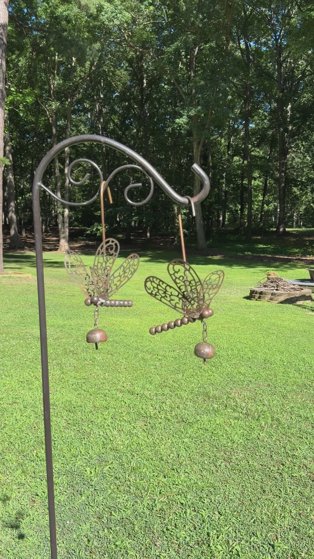 Hanging Dragonfly with Bell Ornament - Happy Gardens