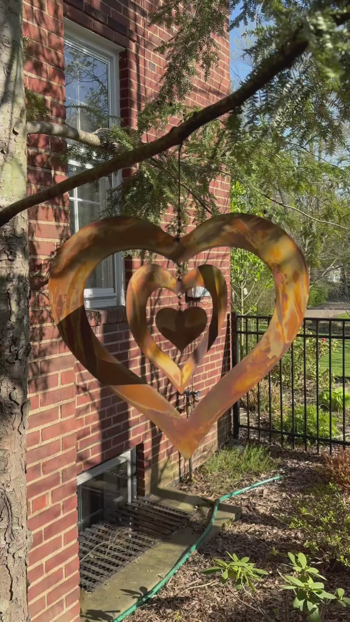 Happy Gardens - Triple Spinning Heart Ornament