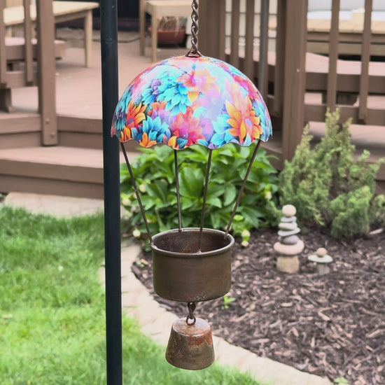 Hot Air Balloon Floral Hanging Ornament - Happy Gardens