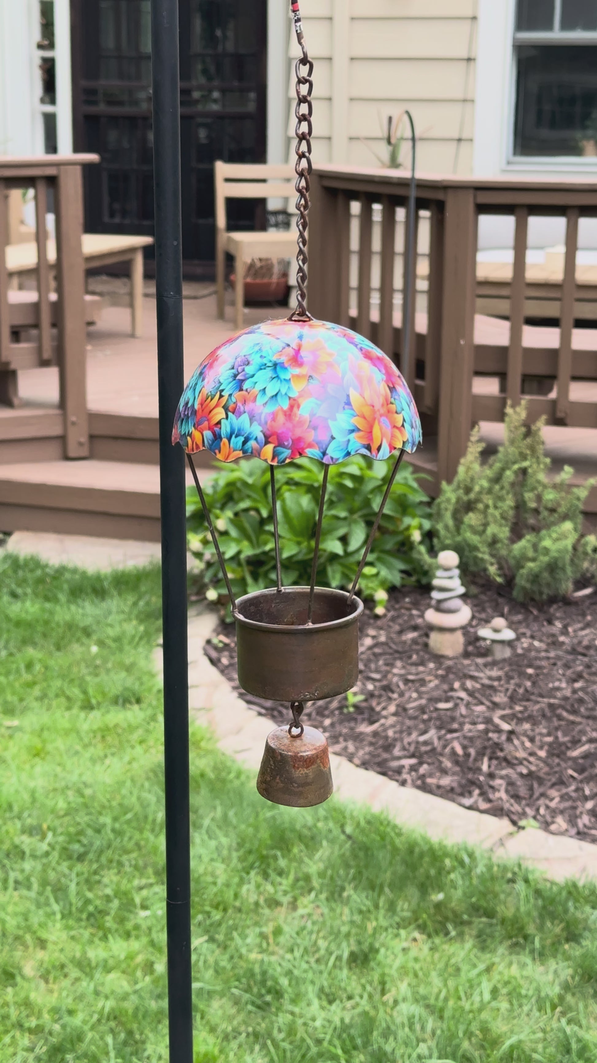 Hot Air Balloon Floral Hanging Ornament - Happy Gardens