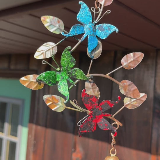 Butterflies On Branches Hanging Ornament-Ornaments-Happy Gardens
